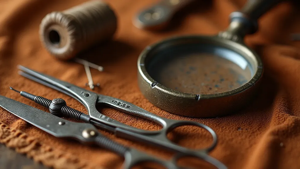 Antique tools used for Victorian hair art