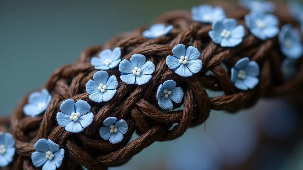 Victorian hair bracelet with forget-me-nots