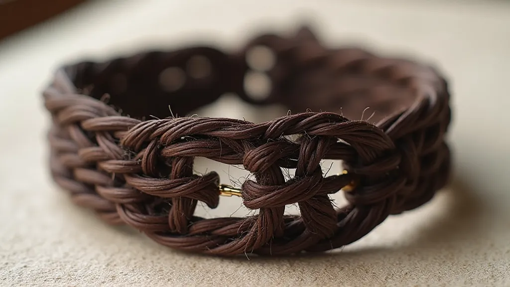 Victorian mourning bracelet with hairwork initials.