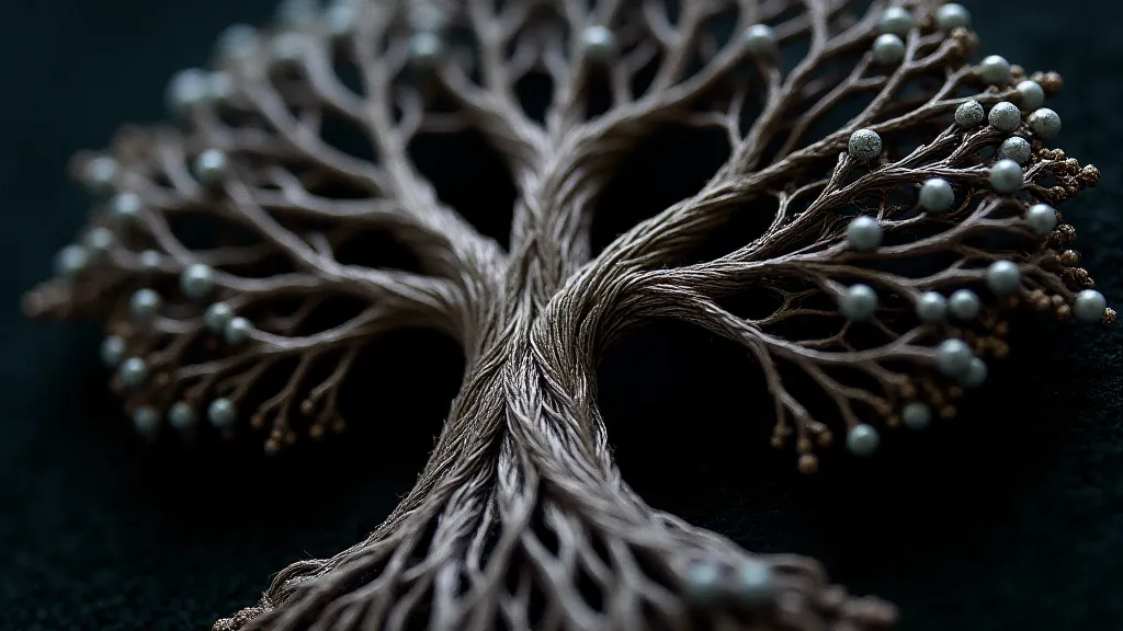 Detailed mourning brooch made of hairwork.