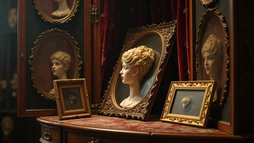 Victorian hair art cabinet