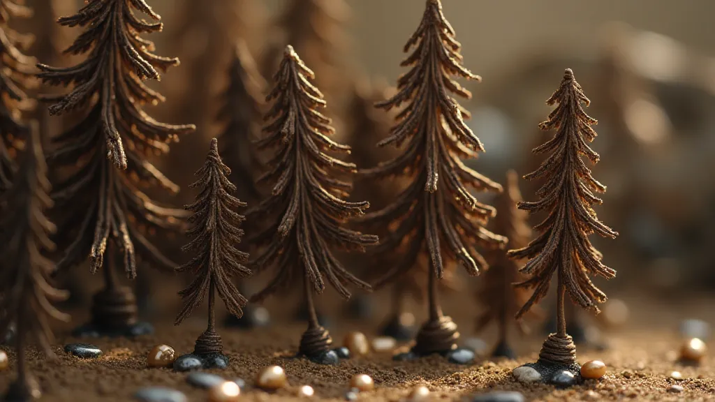 Victorian hair art miniature forest scene