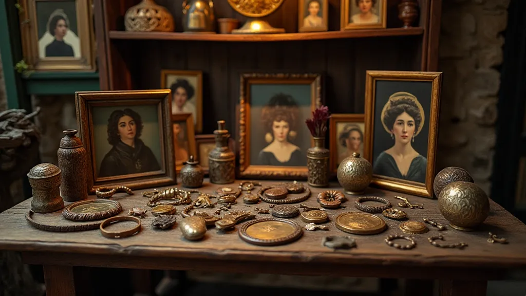 Collection of Victorian hair art pieces