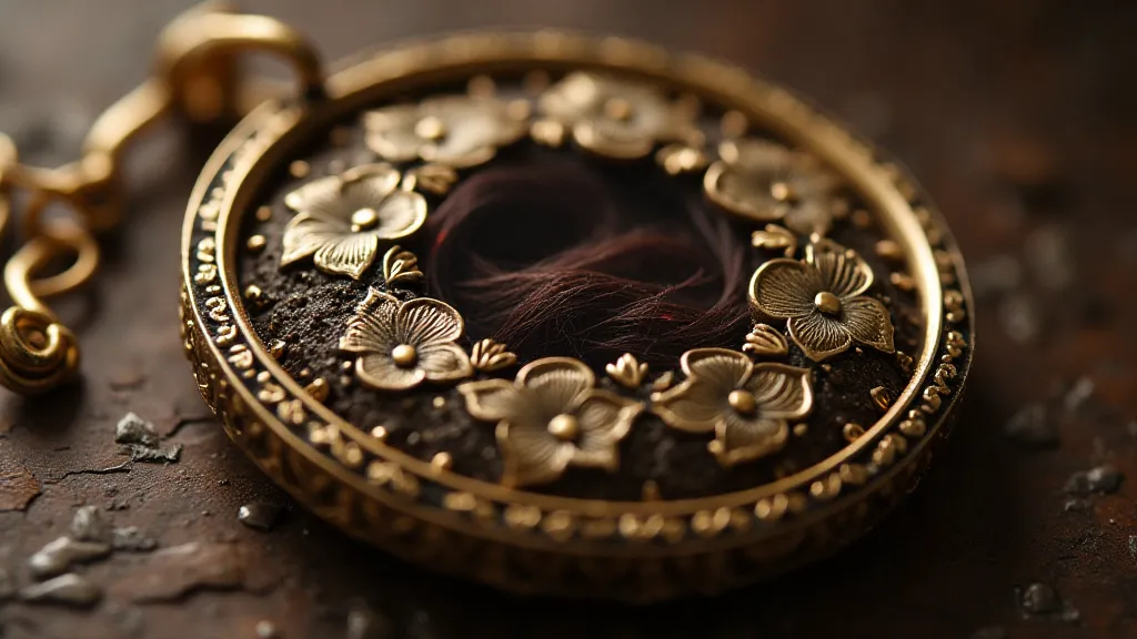 Victorian hair locket close-up