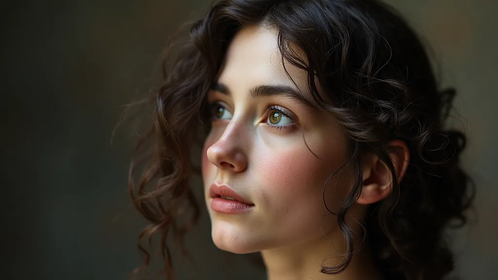 Close-up of a Victorian hair portrait