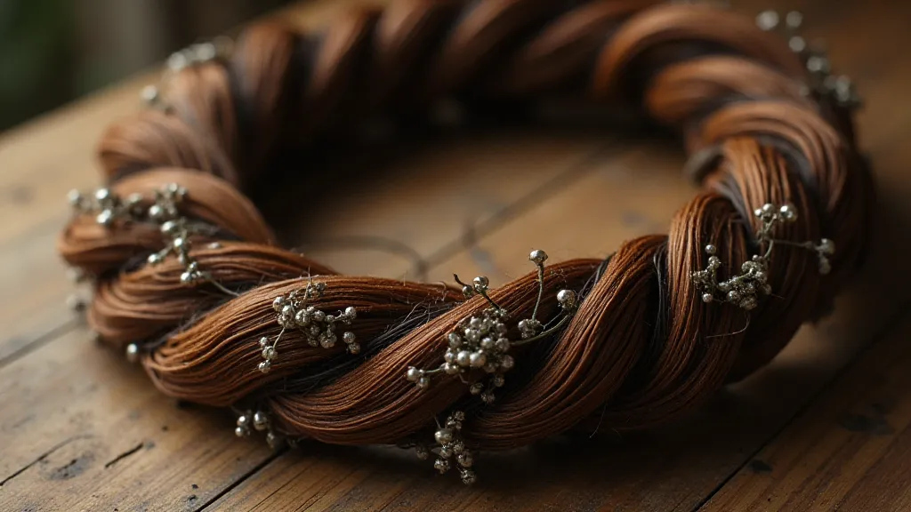 Victorian hair wreath detail