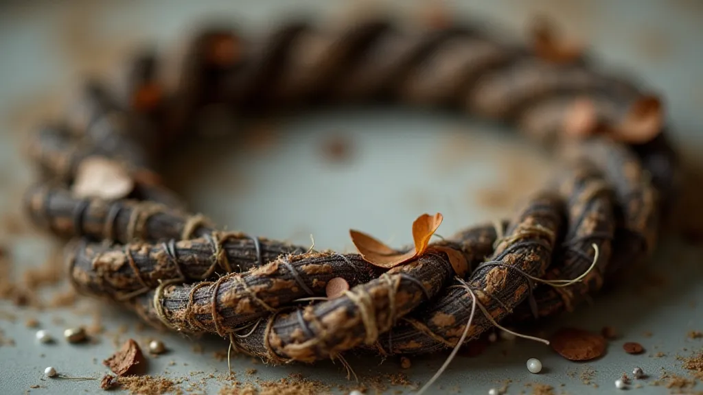 Close-up of a Victorian hair wreath