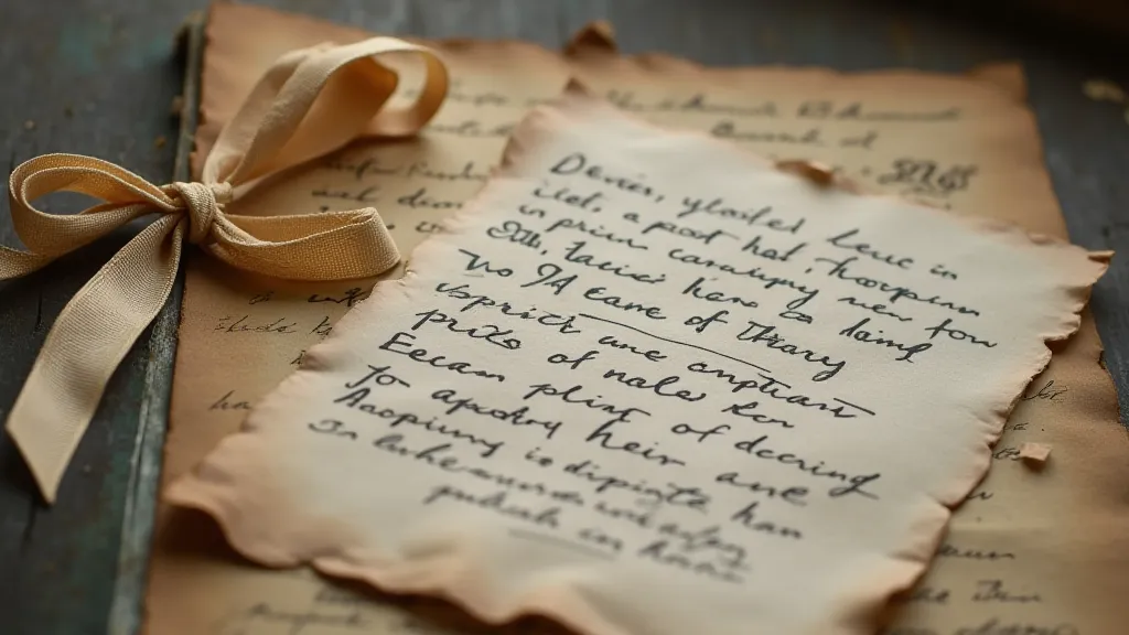 Victorian letter describing hair art